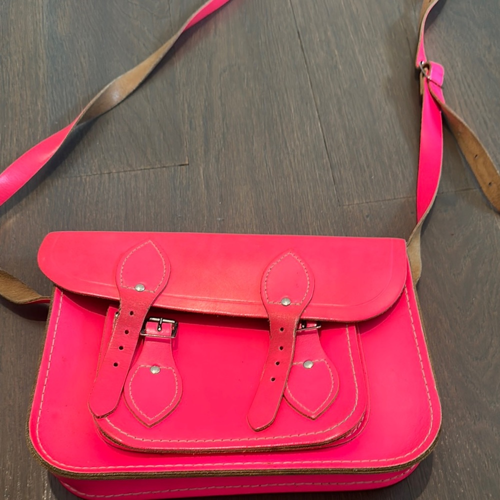 Pink Leather Satchel Bag